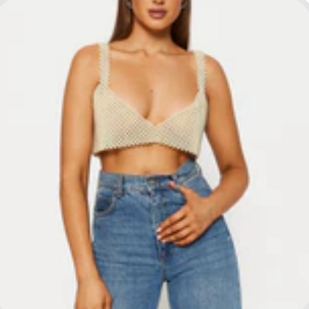 SOLADO beaded crop top tank